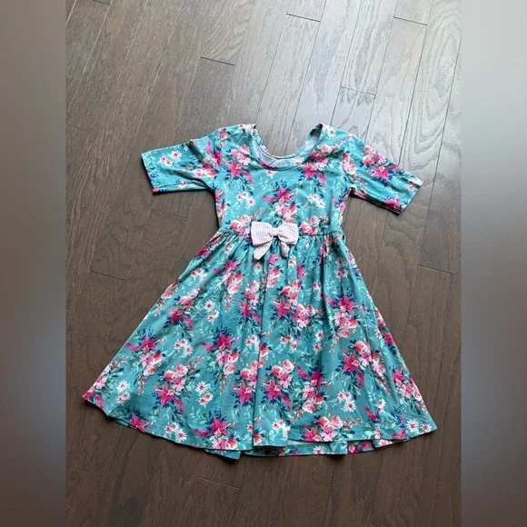 Ruffle Butts Twirl Dress Fancy Me Floral girls size 8 spring summer flowers bow - Picture 2 of 14